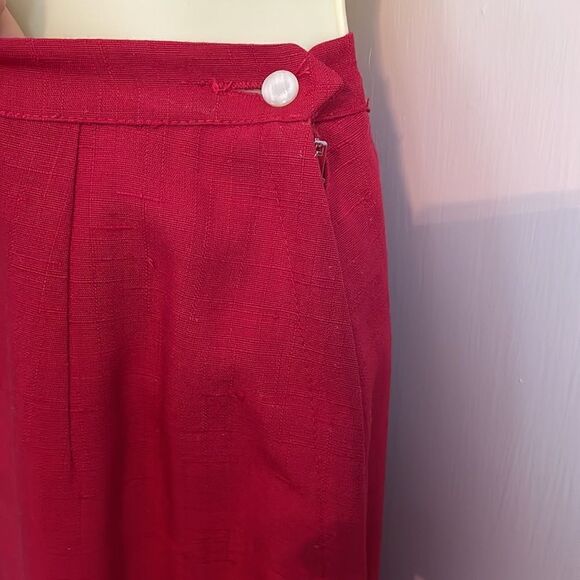 Vintage 50s Ellsworth Hibiscus (pinkish) red suit with 3/4 sleeve jacket - Picture 11 of 12